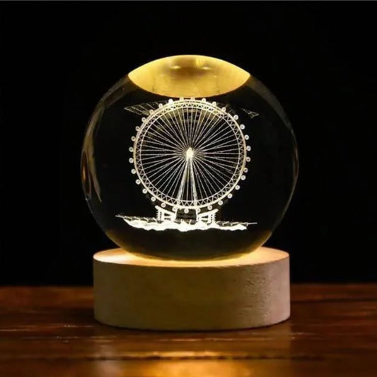 3D Crystal Ball Ferris Wheel Night Lamp