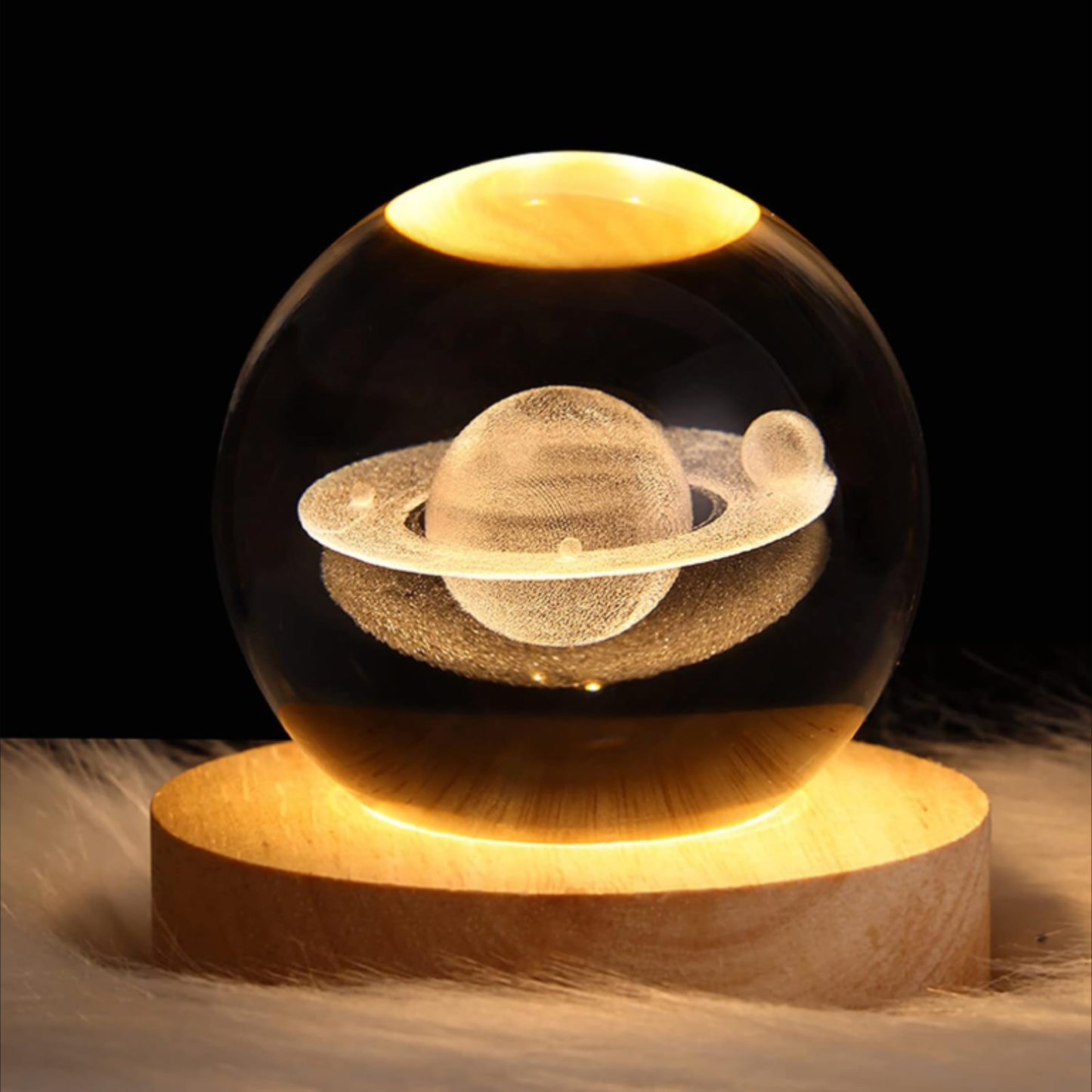 3D Crystal Ball Jupiter Night Lamp