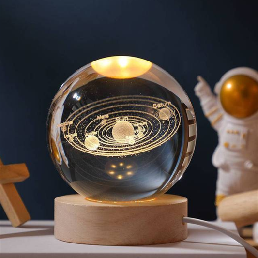 3D Crystal Ball Solar System Night Lamp