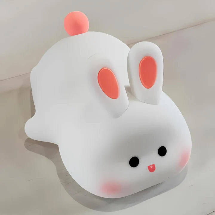 Big Face Rabbit Silicone Night Lamp off on a white surface